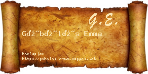 Göbölös Emma névjegykártya
